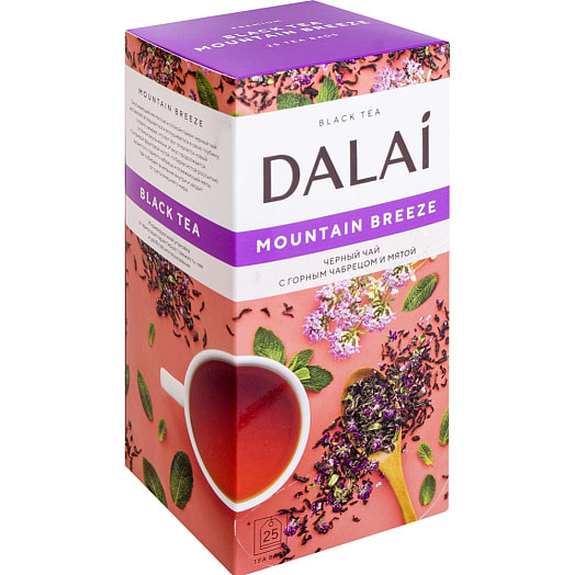 Чай Dalai Маунтин Бриз 37г карт/уп. чай черный с добавками Мал Ком Россия Dalai