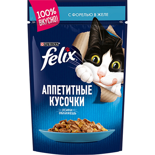 Корм Felix 75г пауч кусочки в желе форель ООО Нестле Россия Россия Purina