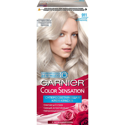 Крем-краска стойкая для волос 911 Дымчатый Ультраблонд LOreal Россия Garnier Color Sensation