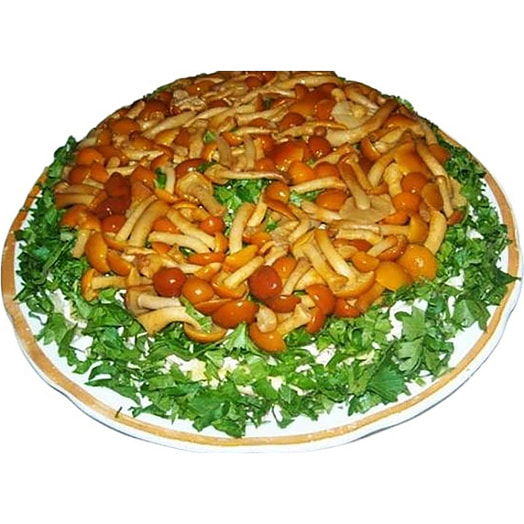 Салат куриный с маринованными опятами 1кг Беларусь
