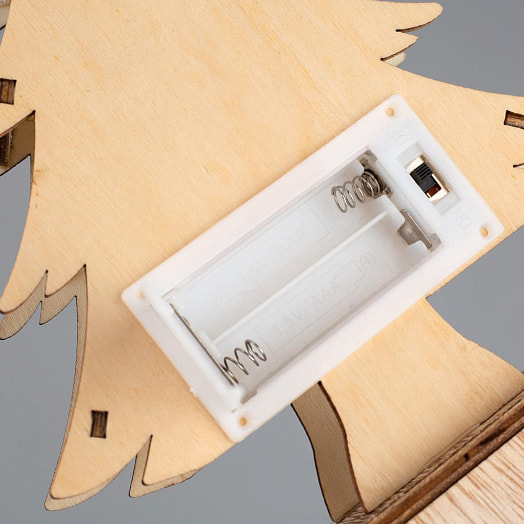 Фигура дерев Елочка с оленем (20х12х5см, 6LED, т/белый) арт.6117382 Иу Йоуда Импорт энд Экспорт Ко., ЛТД Китай Luazon Lighting