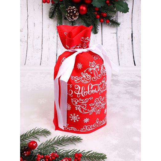 Мешочек С Новым Годом! красный 24*18*9см арт.НУ-1414 Китай