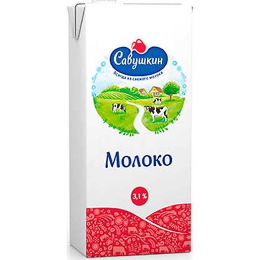Молоко питьевое 3.1% 1л тетра-пак ультрапастеризованное Беларусь