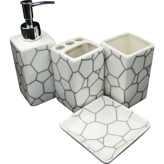 Набор для ванной дозатор, мыльница, стакан, подставка для зубных щеток арт.DSY001 Gong Shi ceramic trade limited company Китай