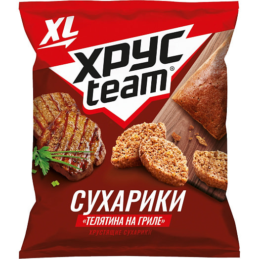 Хрустящие сухарики ХрусTeam 100г Телятина на гриле ООО ПепсиКо Холдингс Россия Хрустeam