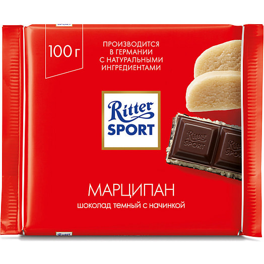 Шоколад Ritter Sport темный с благородным марципаном 100г Германия