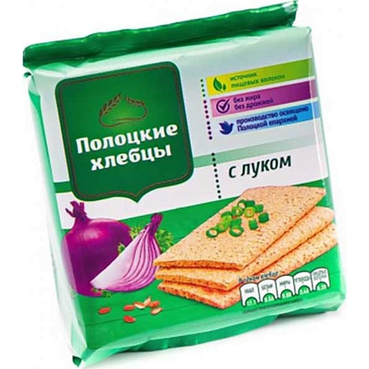 Хлебцы экструзионные 80г с луком особые Витебскхлебпром Беларусь