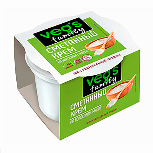 Крем со вкусом сметаны на основе кокосового масла VEGS Family 170г ООО Долголетие Россия VEGS Family